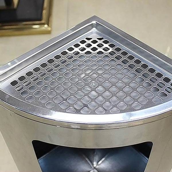 Thùng rác inox đặt góc có gạt tàn