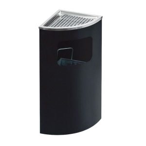 Thùng rác inox gạt tàn màu đen hình rẻ quạt