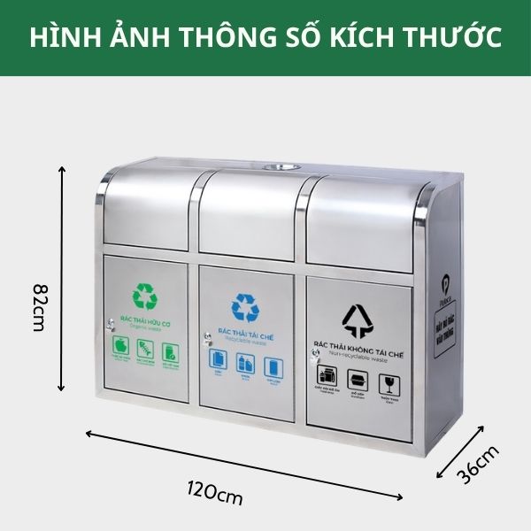 Địa chỉ bán thùng rác inox nắp đẩy 3 ngăn giá rẻ