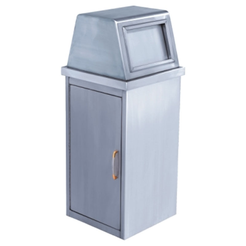 Thùng rác inox ngoài trời có cửa lấy rác