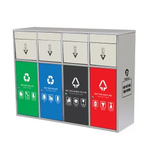 Thùng rác inox nhiều ngăn cửa đẩy