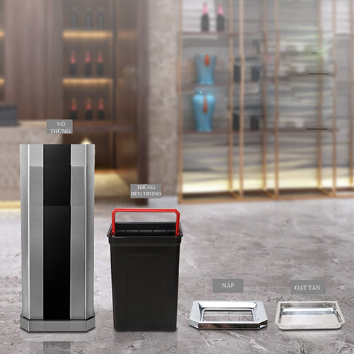 Thùng rác inox chữ nhật đẹp