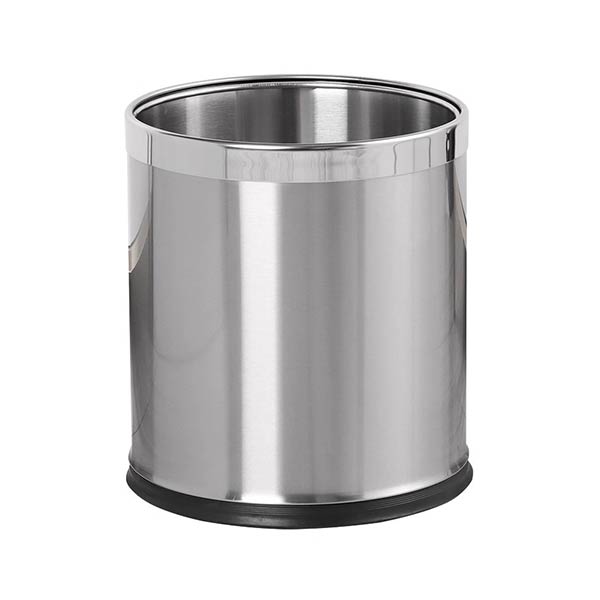 Thùng rác inox tròn 2 lớp không nắp