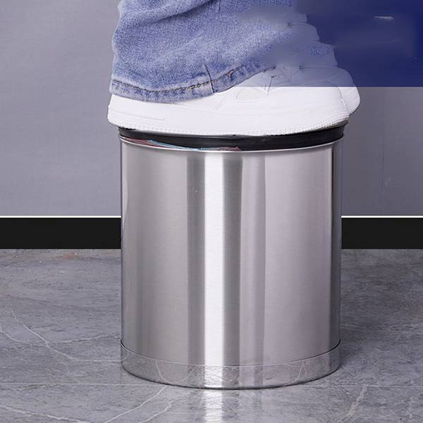 Thùng rác inox tròn 2 lớp không nắp