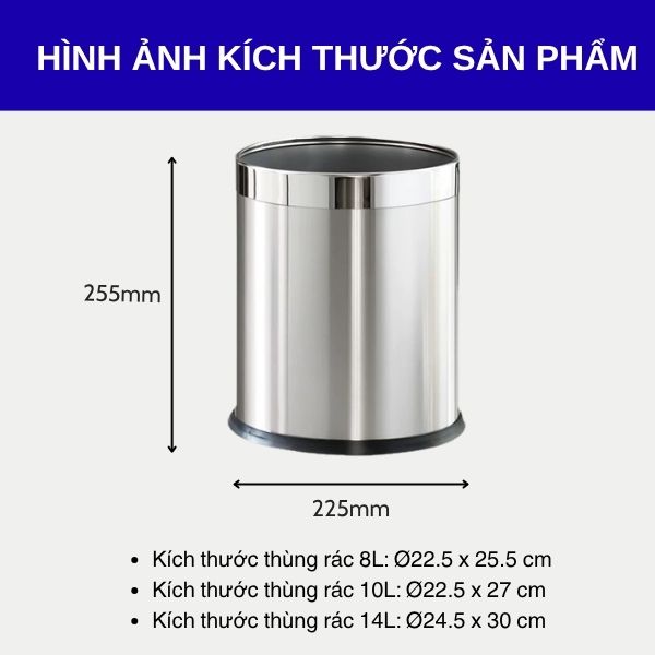 Thùng rác inox tròn 2 lớp