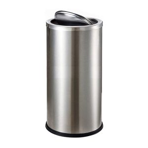 Thùng rác inox tròn nắp lật Ø25cm