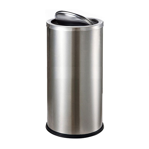 Thùng rác inox tròn nắp lật Ø25cm