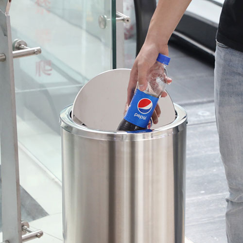 Thùng rác inox tròn nắp bập bênh