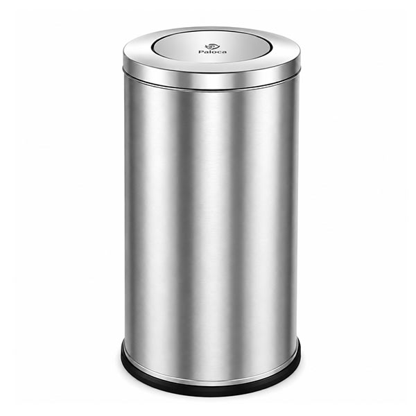 Thùng rác nắp bập bênh tròn Ø38cm bằng inox