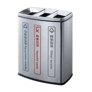 Thùng rác ngoài trời 3 ngăn inox