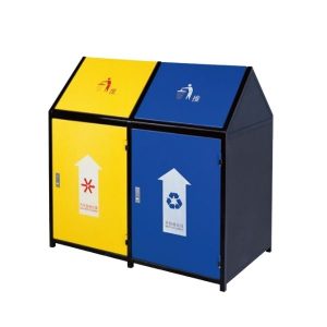 Thùng rác ngoài trời nắp lật 2 ngăn TLHTP2Z13