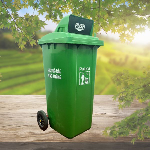 Thùng rác nhựa 120L nắp đẩy