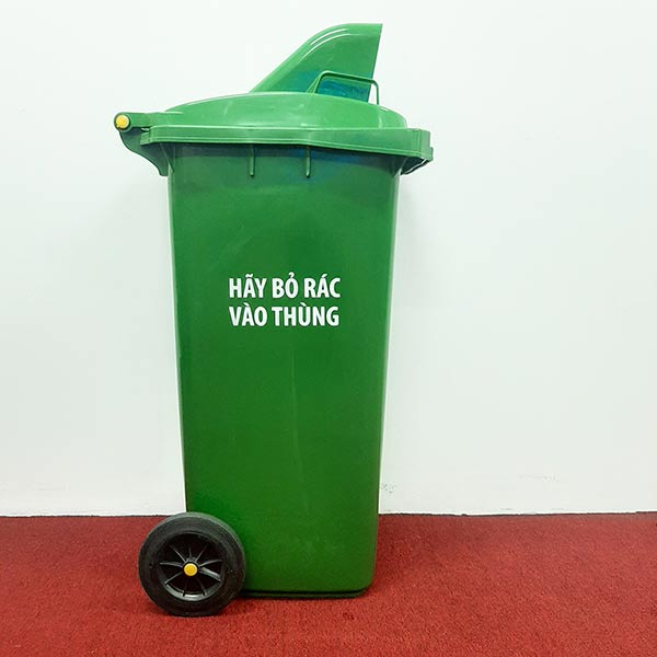 Thùng rác nhựa 120L nắp đẩy