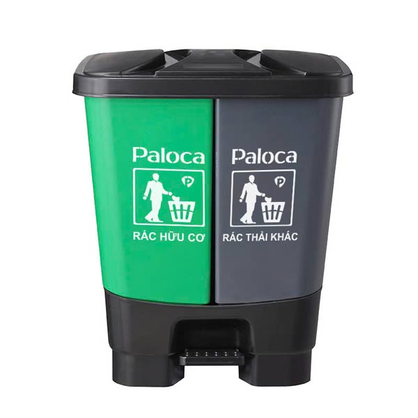 Thùng rác nhựa 2 ngăn, thùng rác 2 ngăn 60 lít, 40 lít