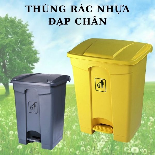 Thùng rác nhựa đạp chân 68L