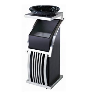 Thùng rác sảnh viền trắng khay gạt tàn thủy tinh