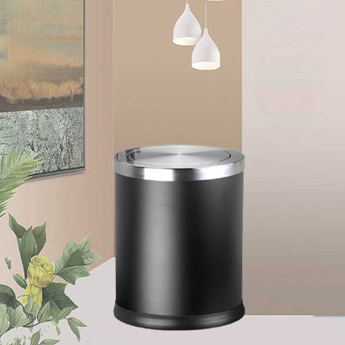 Thùng rác sơn đen nắp lật