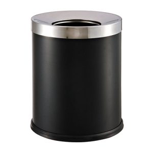 Thùng rác thép sơn đen nắp hở Ø25