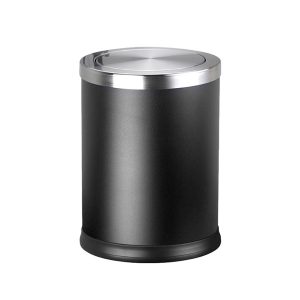 Thùng rác thép sơn đen nắp lật Ø25