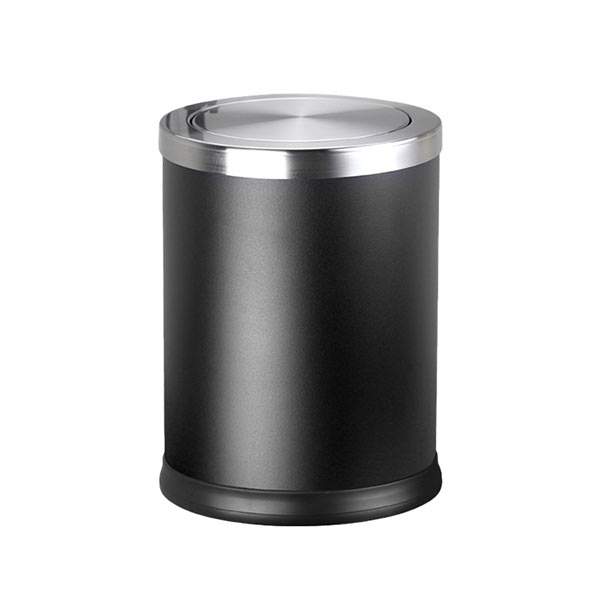 Thùng rác thép sơn đen nắp lật Ø25