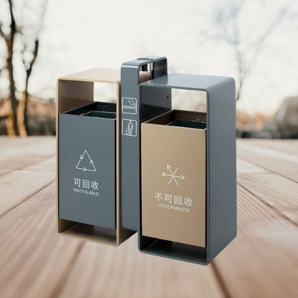 Thùng rác thép sơn tĩnh điện phân loại rác