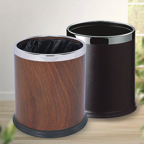 Thùng rác tròn giả gỗ