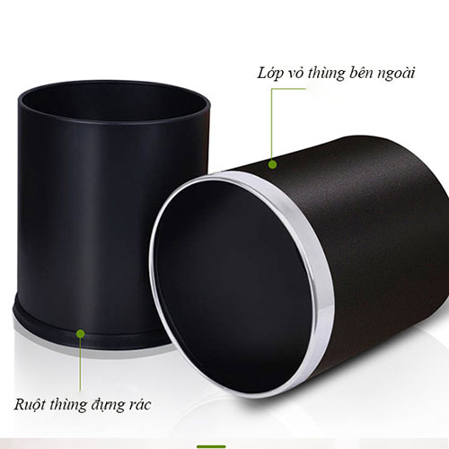 Thùng rác văn phòng không nắp thép phun sơn