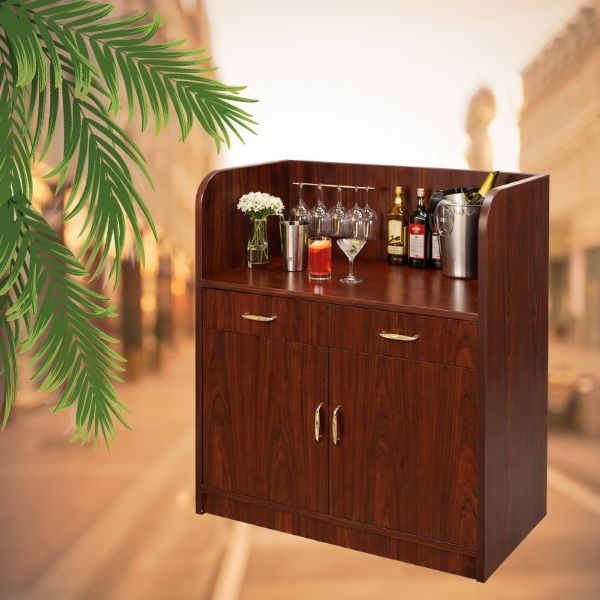 Tủ phục vụ quầy bar bằng gỗ cao cấp – Hàng sẵn tại kho