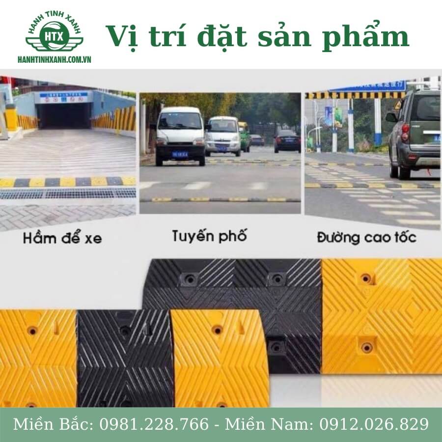 Vị trí sử dụng gờ giảm tốc cao su chịu tải lớn