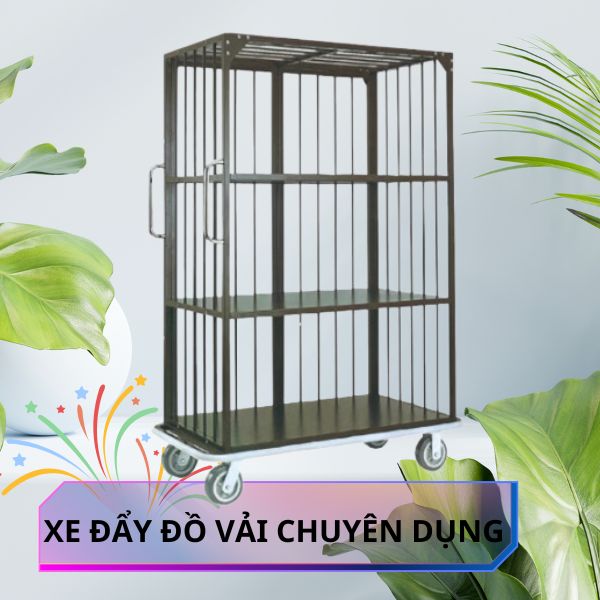 Xe chở đồ vải y tế 3 tầng - hình 2