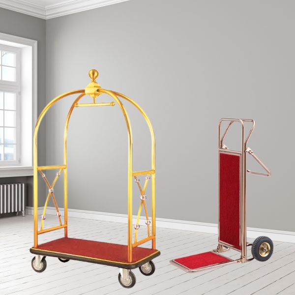 Xe chở hành lý khách sạn inox kiểu lồng chim