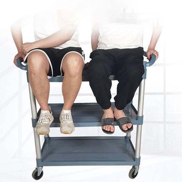 Xe đẩy thức ăn bằng nhựa khung nhôm tròn