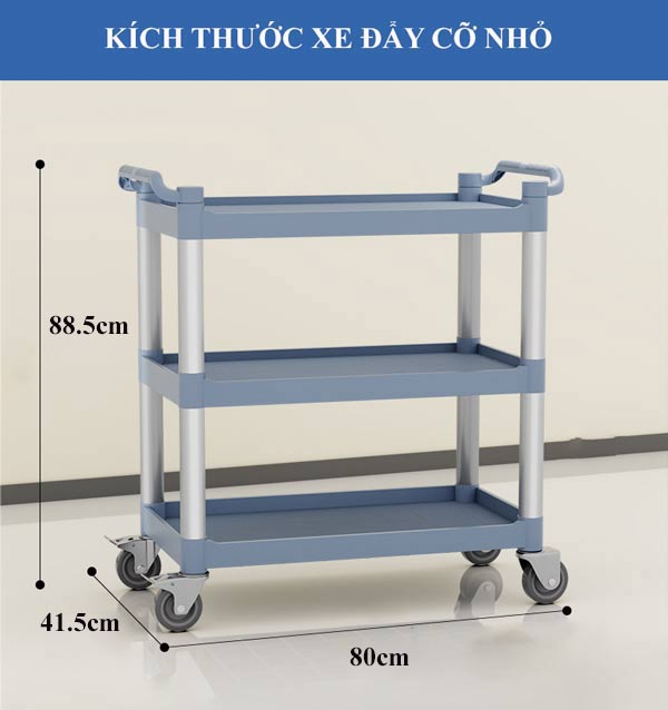 Xe đẩy thức ăn bằng nhựa khung nhôm tròn