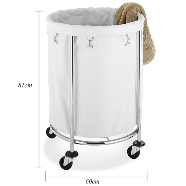Xe đẩy đồ vải inox tròn