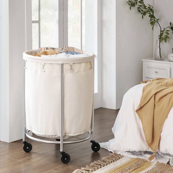 Xe đẩy đồ vải inox tròn