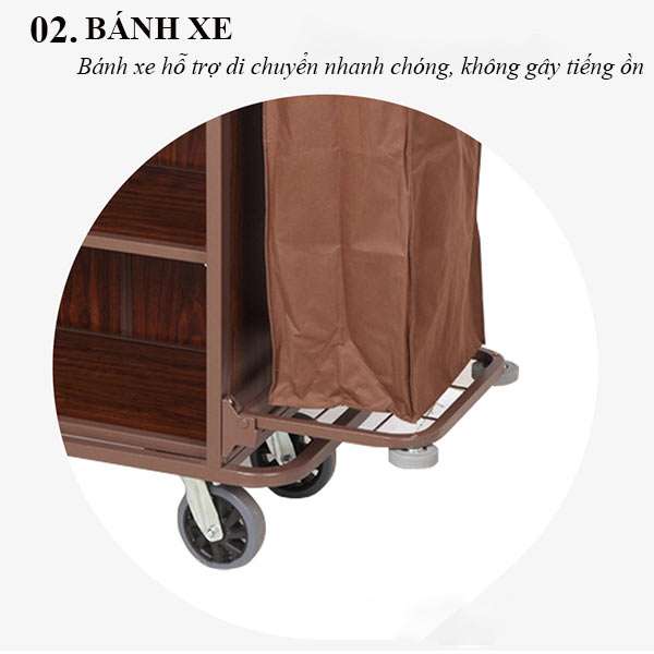 Xe đẩy làm buồng 2 túi vải