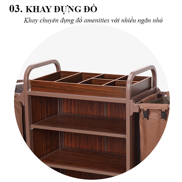 Xe đẩy làm buồng 2 túi vải