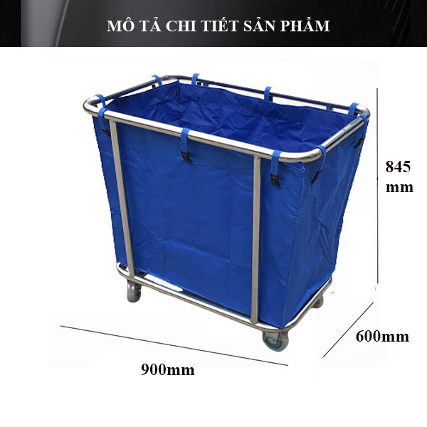 Xe gom đồ giặt là bằng inox
