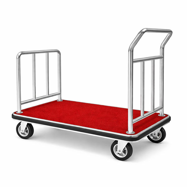 Xe kéo hành lý chữ U inox trắng khuyến mãi SALE 20%