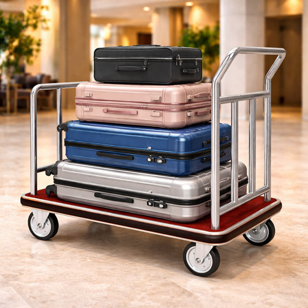 Xe kéo hành lý chữ U inox trắng khuyến mãi SALE 20%