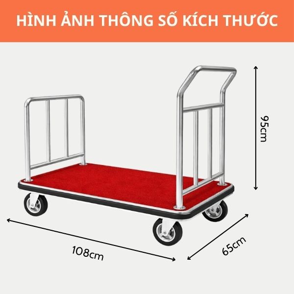 Xe kéo hành lý chữ U inox trắng khuyến mãi SALE 20%