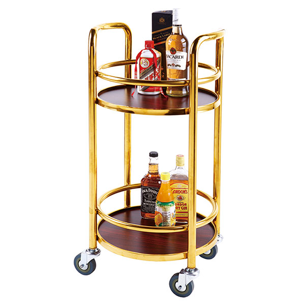 Xe phục vụ rượu vang 2 tầng inox
