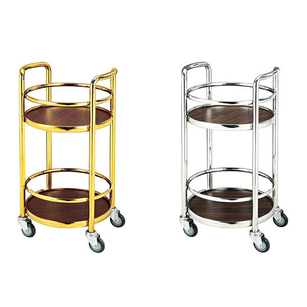 Xe phục vụ rượu vang 2 tầng inox