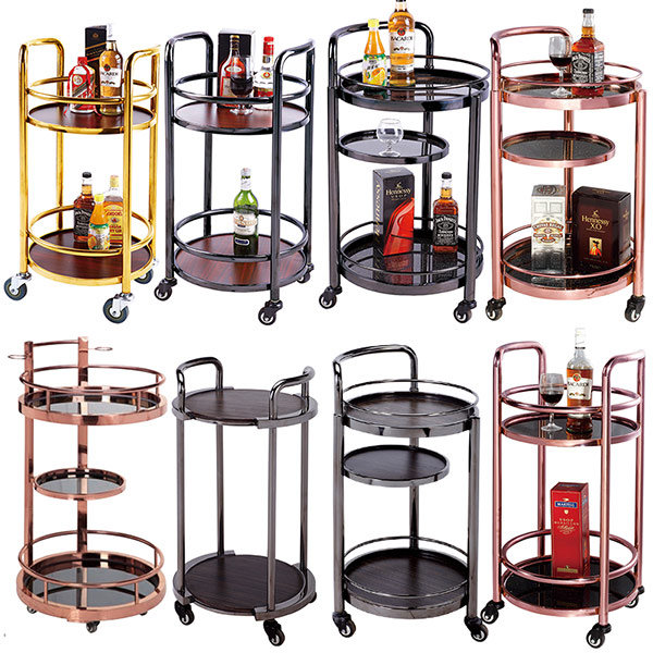 Xe phục vụ rượu vang 2 tầng inox